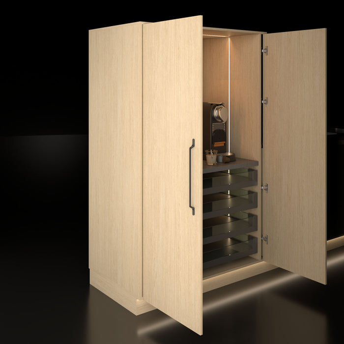 Riel sistema de puerta oculta abatible doble (pocket door)
