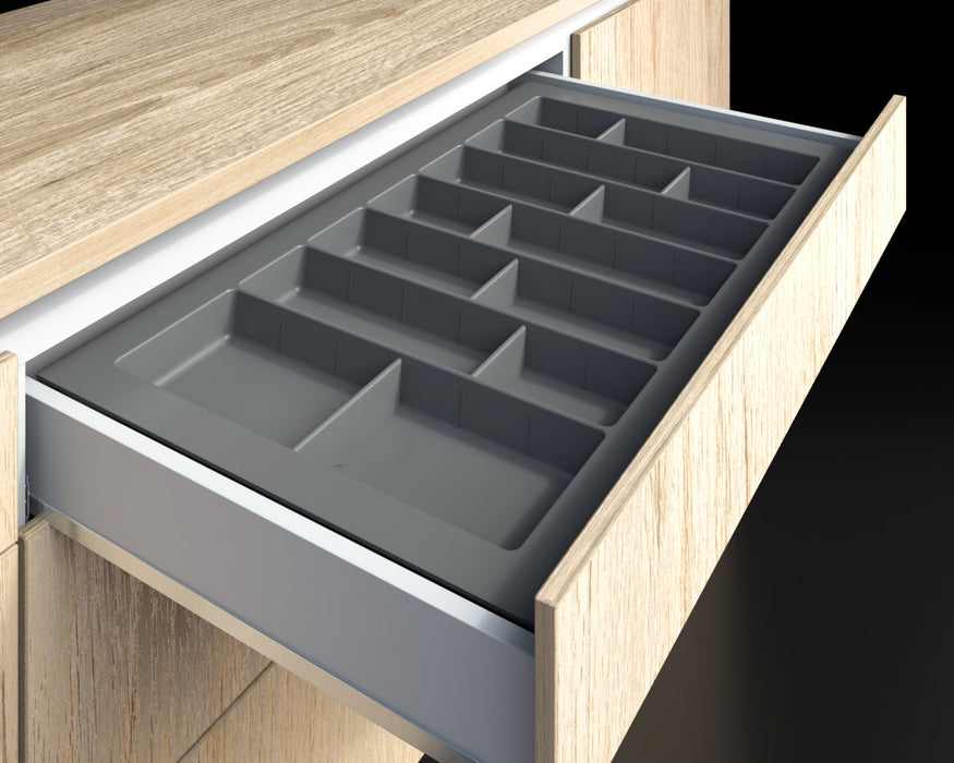 Cubiertero organizador plástico gris serie A2 830X480X50 mm