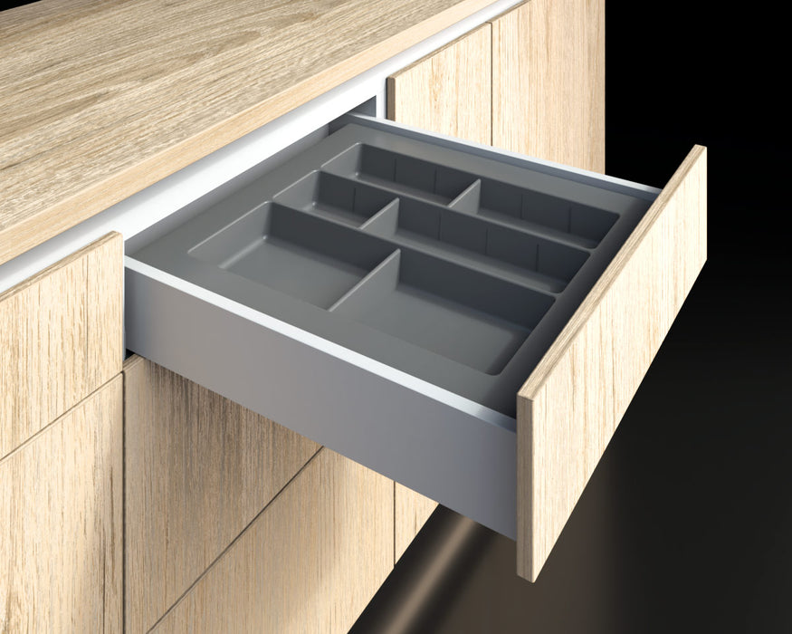 Cubiertero organizador plástico gris serie A2 440X480X50 mm