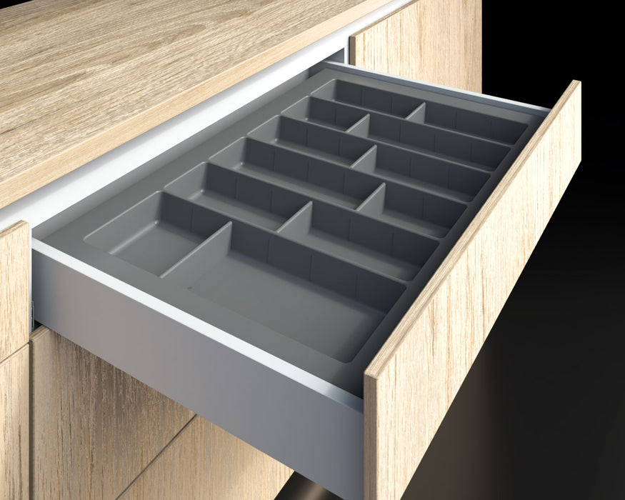 Cubiertero organizador plástico gris serie A2 730X480X50 mm