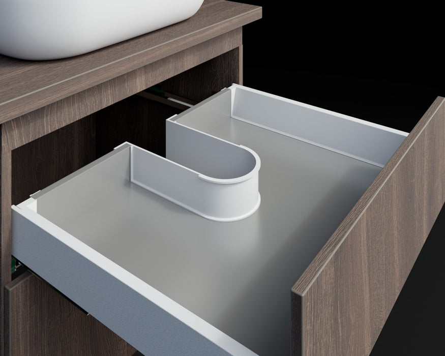 Accesorio plástico en u blanco 257mm bajo fregadero