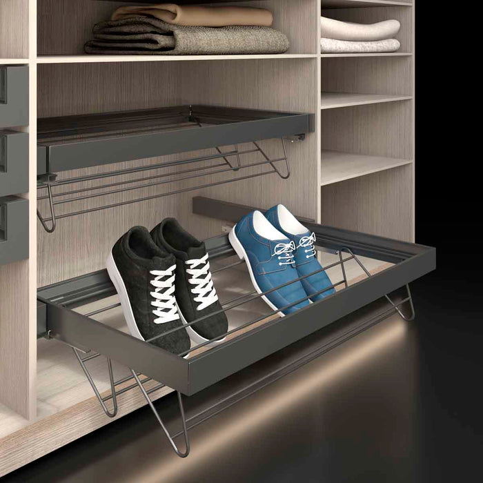 Zapatero extraíble cierre lento módulo 90 cm color negro