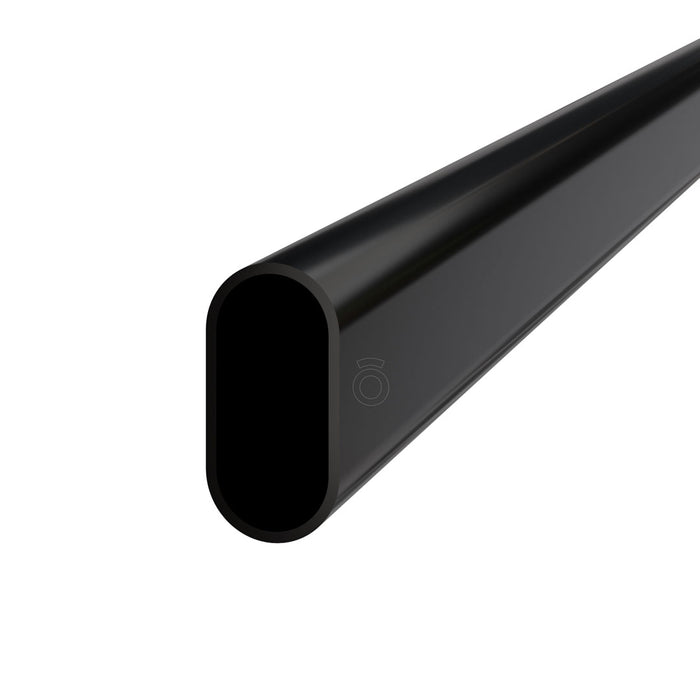 Tubo ovalado en aluminio anodizado o pintura negra