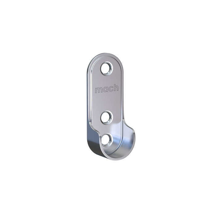 Soporte tubo ovalado económico en acero 30 x 15 mm cromado