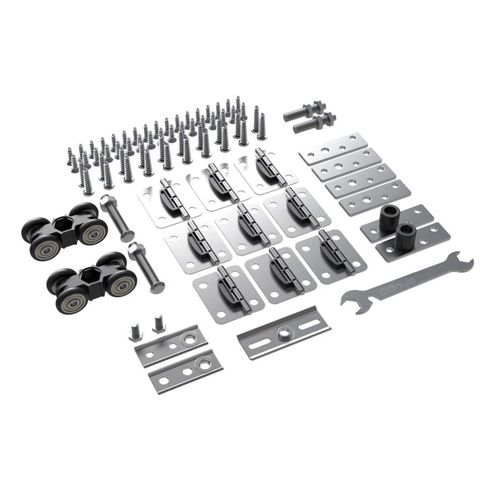 Kit de rodamientos para 4 puertas plegables en divisiones de ambientes interiores