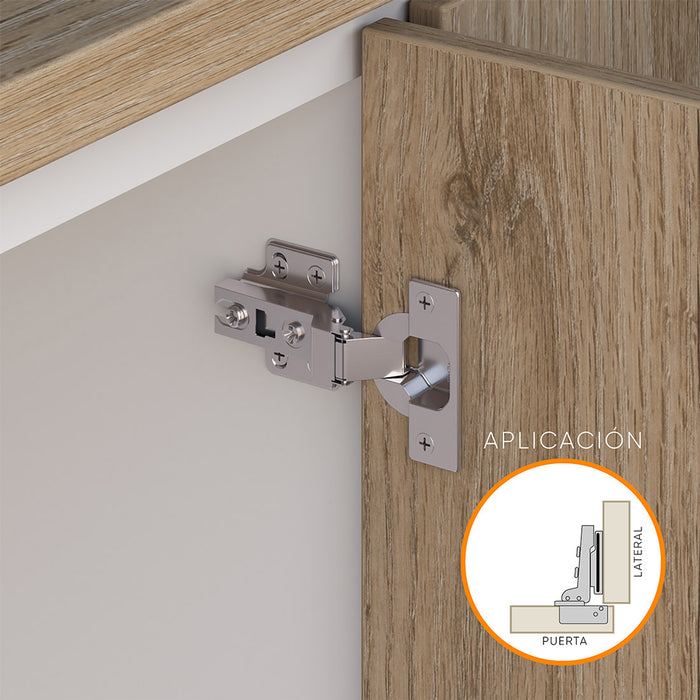 Bisagra de cazoleta para mueble en acero inoxidable