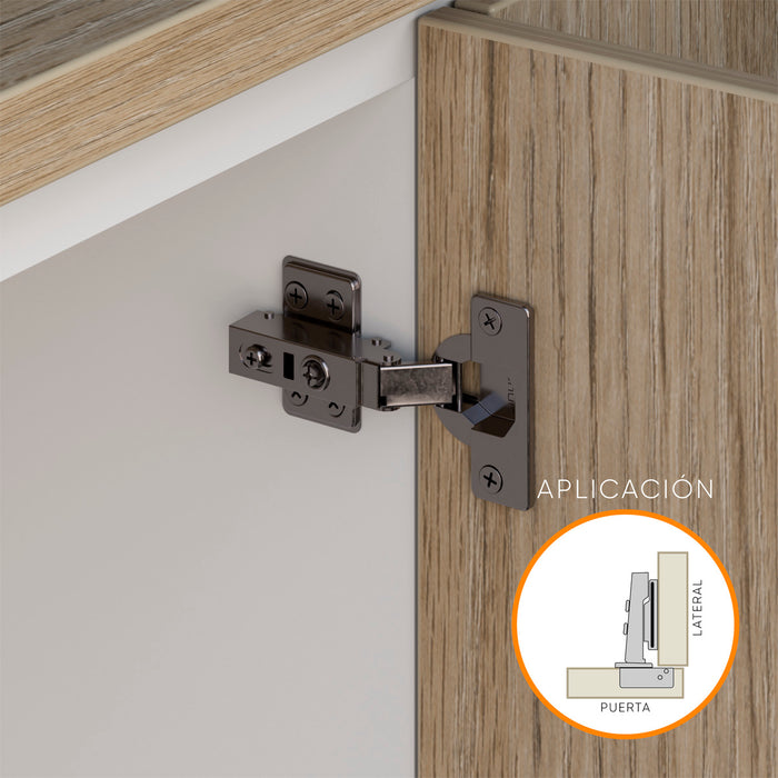 Bisagra de cazoleta para mueble cierre lento titanio - negro