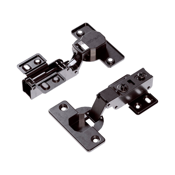 Bisagra de cazoleta para mueble cierre lento titanio - negro