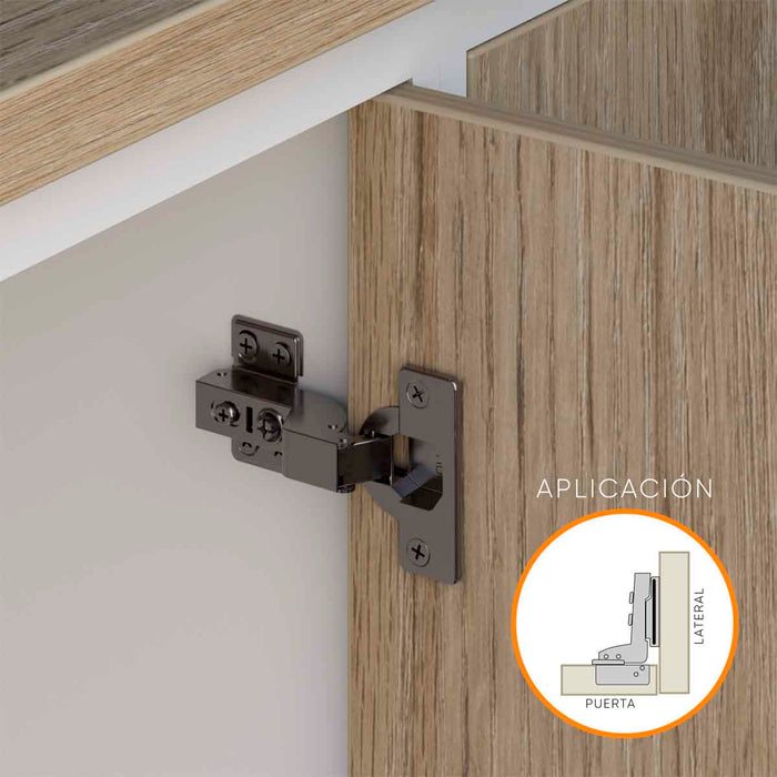 Bisagra de cazoleta para mueble cierre lento titanio - negro