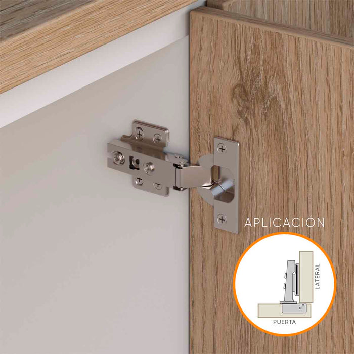 Bisagra de cazoleta para mueble slide on de 110°