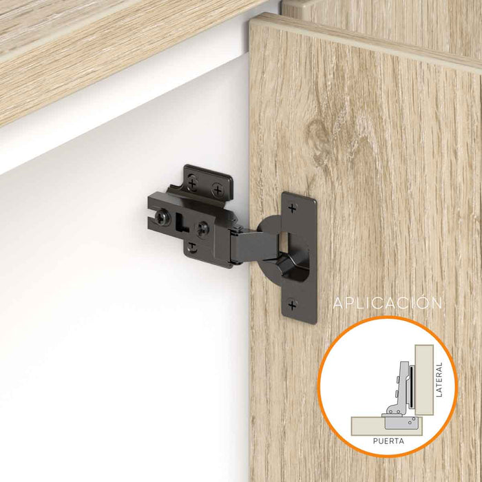 Bisagra de cazoleta para mueble slide on de 110°