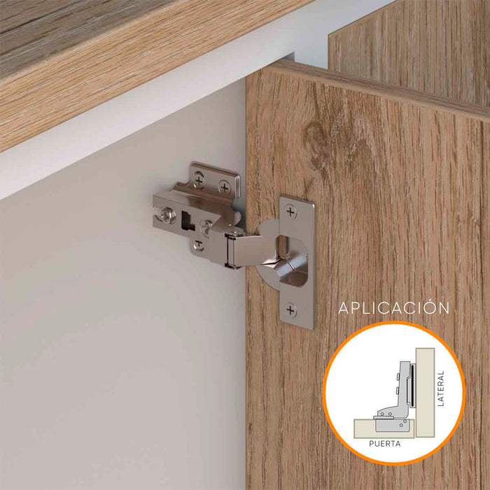 Bisagra de cazoleta para mueble slide on de 110°