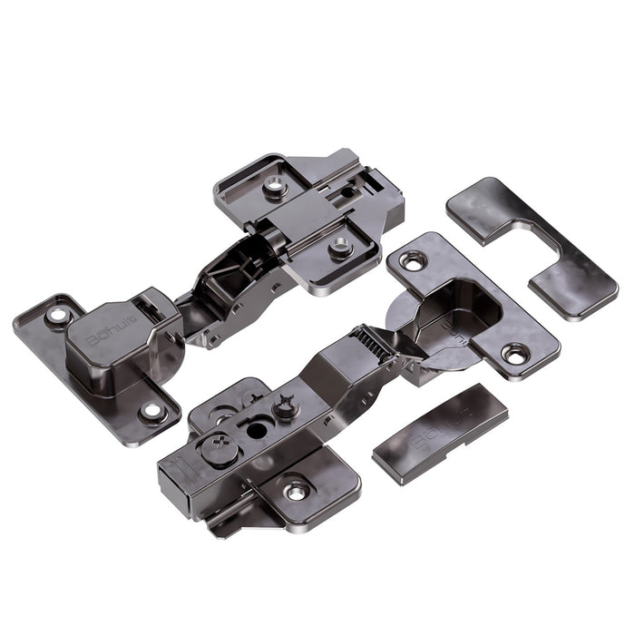 Bisagra de cazoleta para mueble high quality cierre lento clip-on de fácil montaje negro titanio