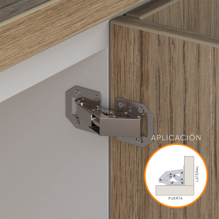 Bisagra montaje fácil tipo migñon sobreponer de 90°