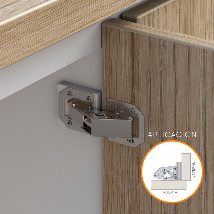 Bisagra montaje fácil tipo migñon sobreponer de 90°