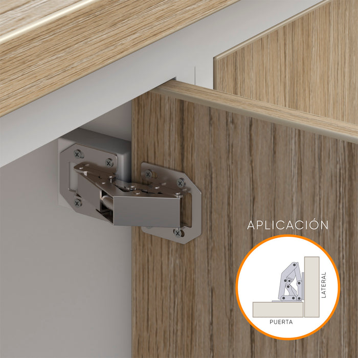 Bisagra montaje fácil tipo migñon sobreponer de 90°