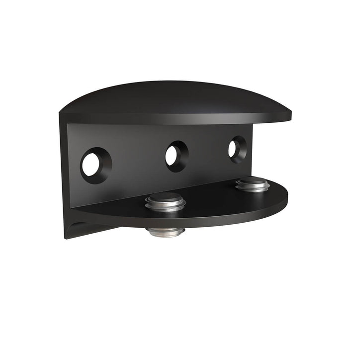 Soporte  entrepaño vidrio de 15mm negra