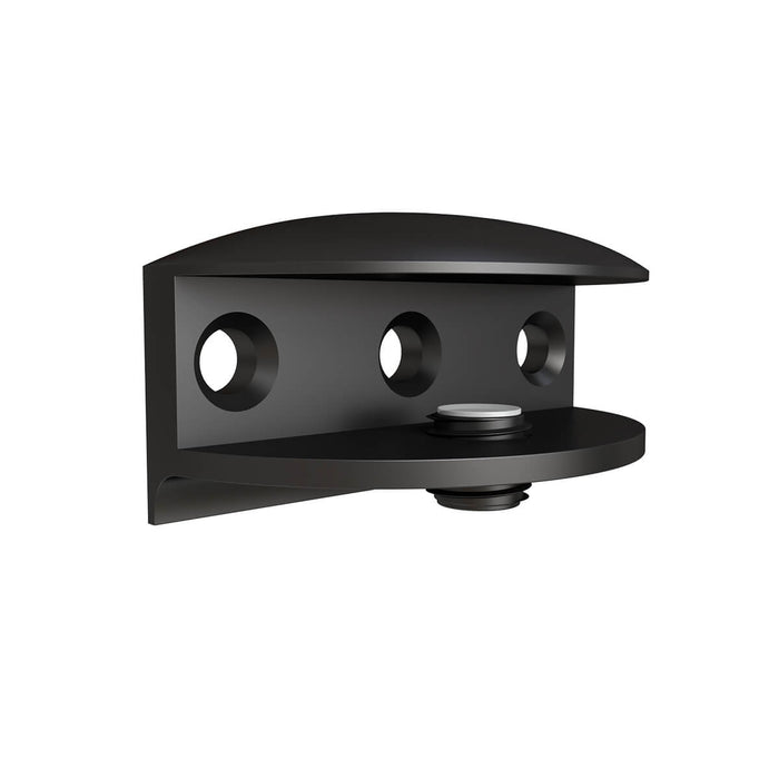 Soporte  zamak para vidrio media luna negra