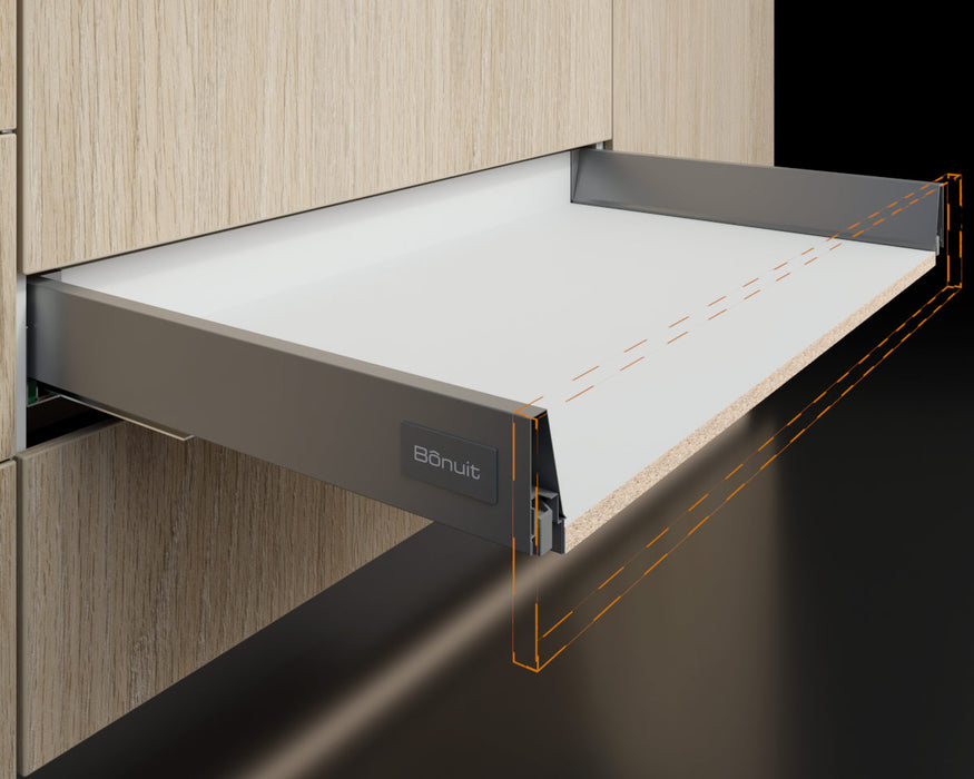 Bonuit Drawer Rails Costado metálico para cajón Bonuit MAX bajo - Madecentro