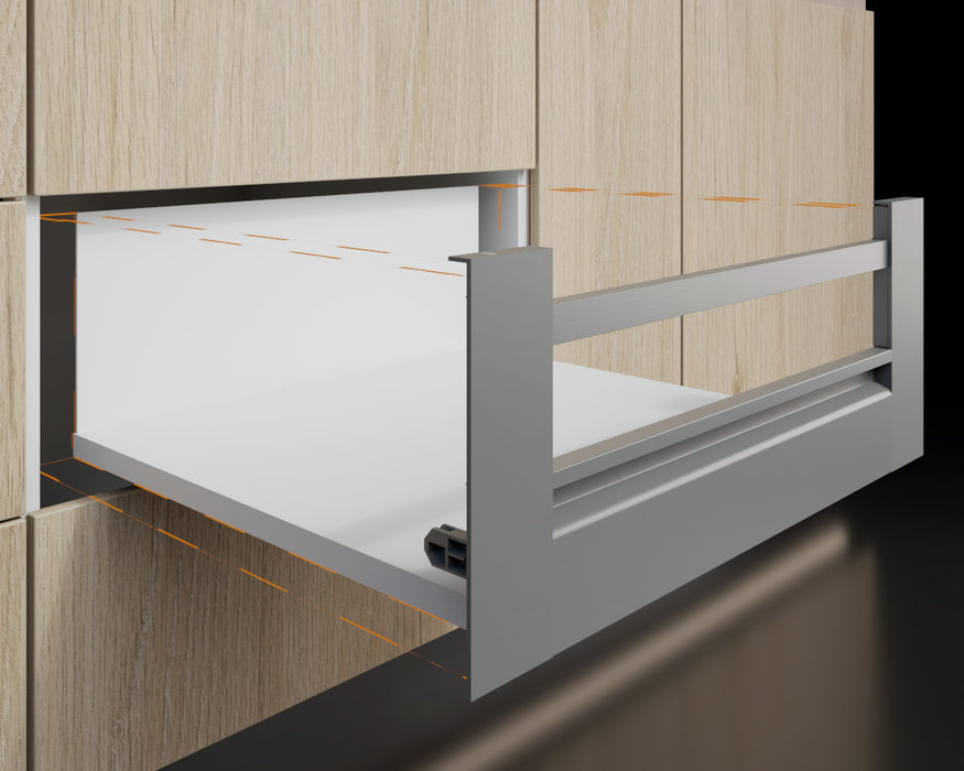 Kit frontal alto Bonuit MAX para cajón costado metálico Bonuit MAX alto vidrio