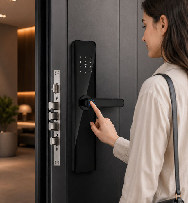 Cerradura digital inteligente cuadrada con 5 tipos de apertura