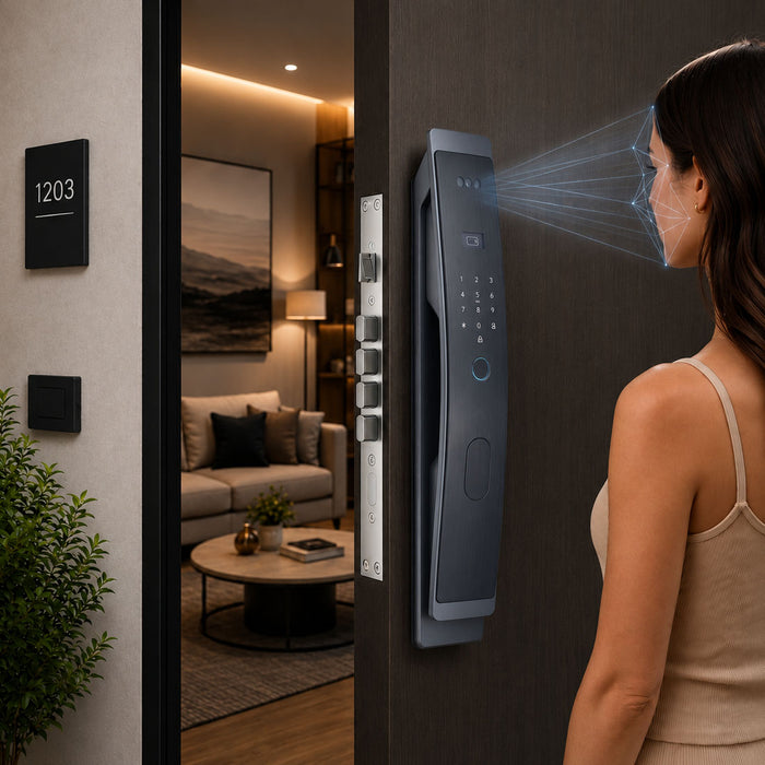 Cerradura digital inteligente cuadrada con 7 tipos de apertura