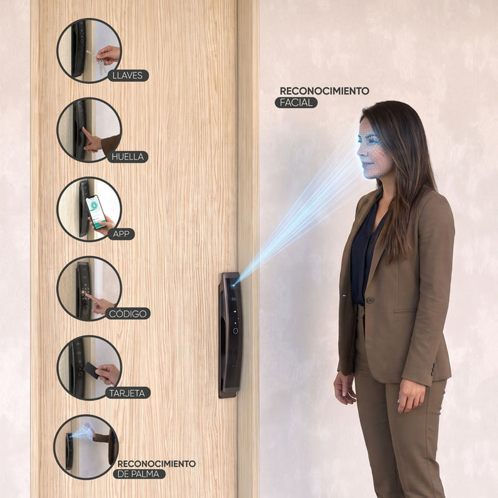Cerradura digital inteligente con 7 tipos de apertura