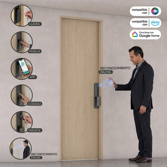 Cerradura digital inteligente con 7 tipos de apertura