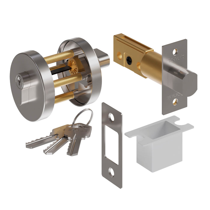 Cerrojo tubular premium escudo redondo puerta principal llave-mariposa