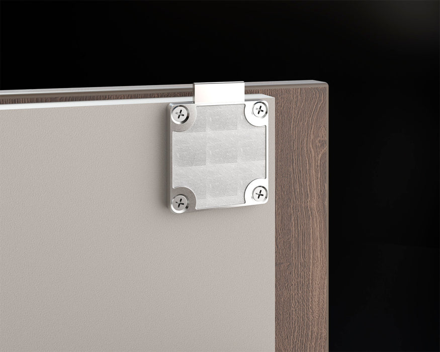 Chapa cerradura para mueble cilindro largo 19 x 32 mm satin niquel