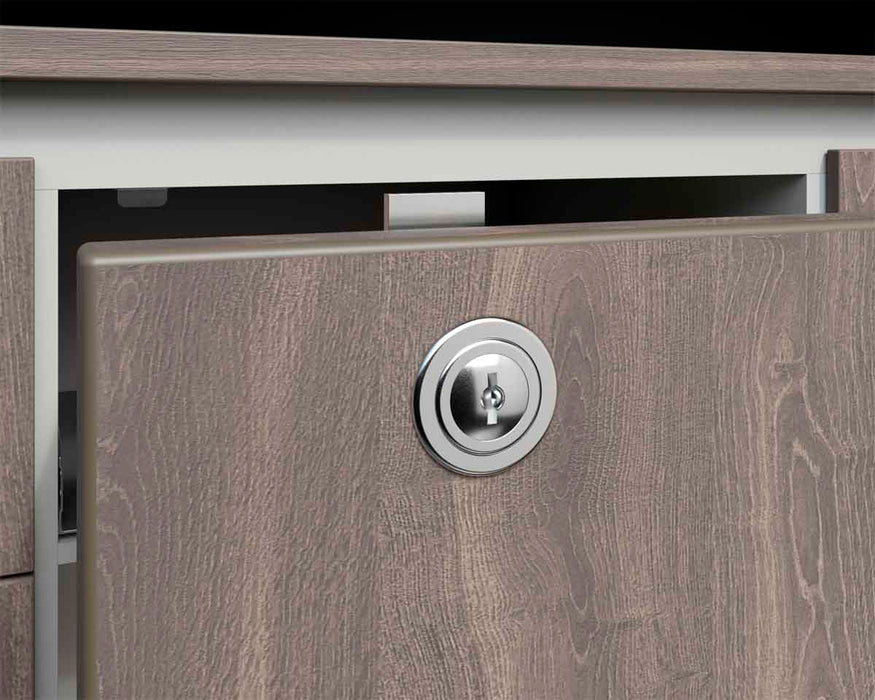 Chapa cerradura para mueble 19 x 22 mm satín níquel