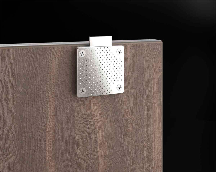 Chapa cerradura para mueble 19 x 22 mm satín níquel