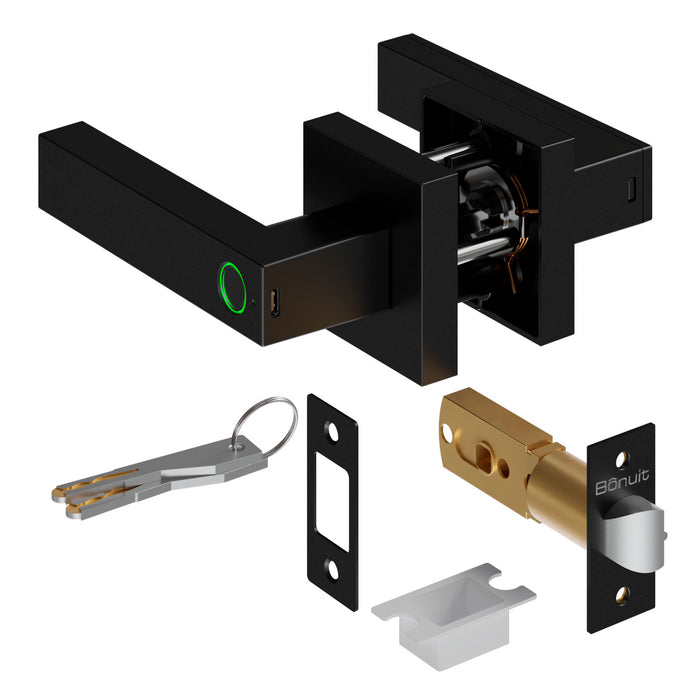 Cerradura digital inteligente palanca para entrada principal con 3 tipos de apertura