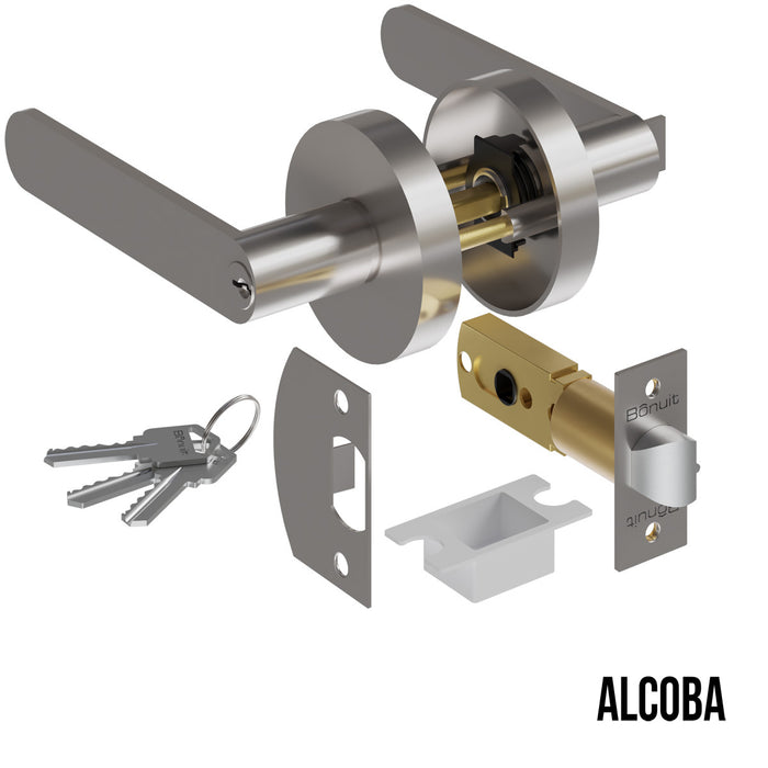 Cerradura chapa tubular premium palanca escudo redondo para puerta de paso