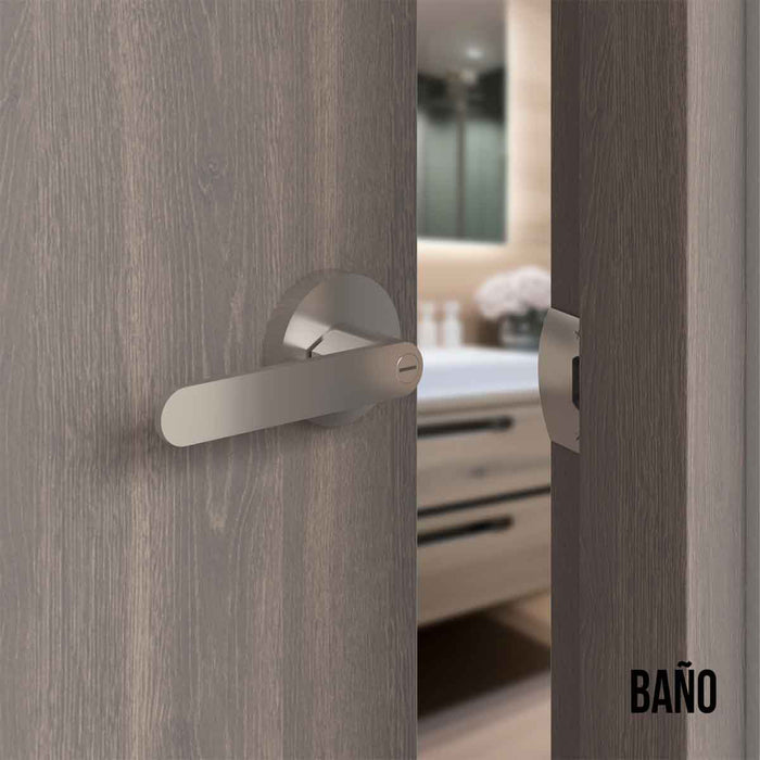 Cerradura chapa tubular premium palanca escudo redondo para puerta de paso