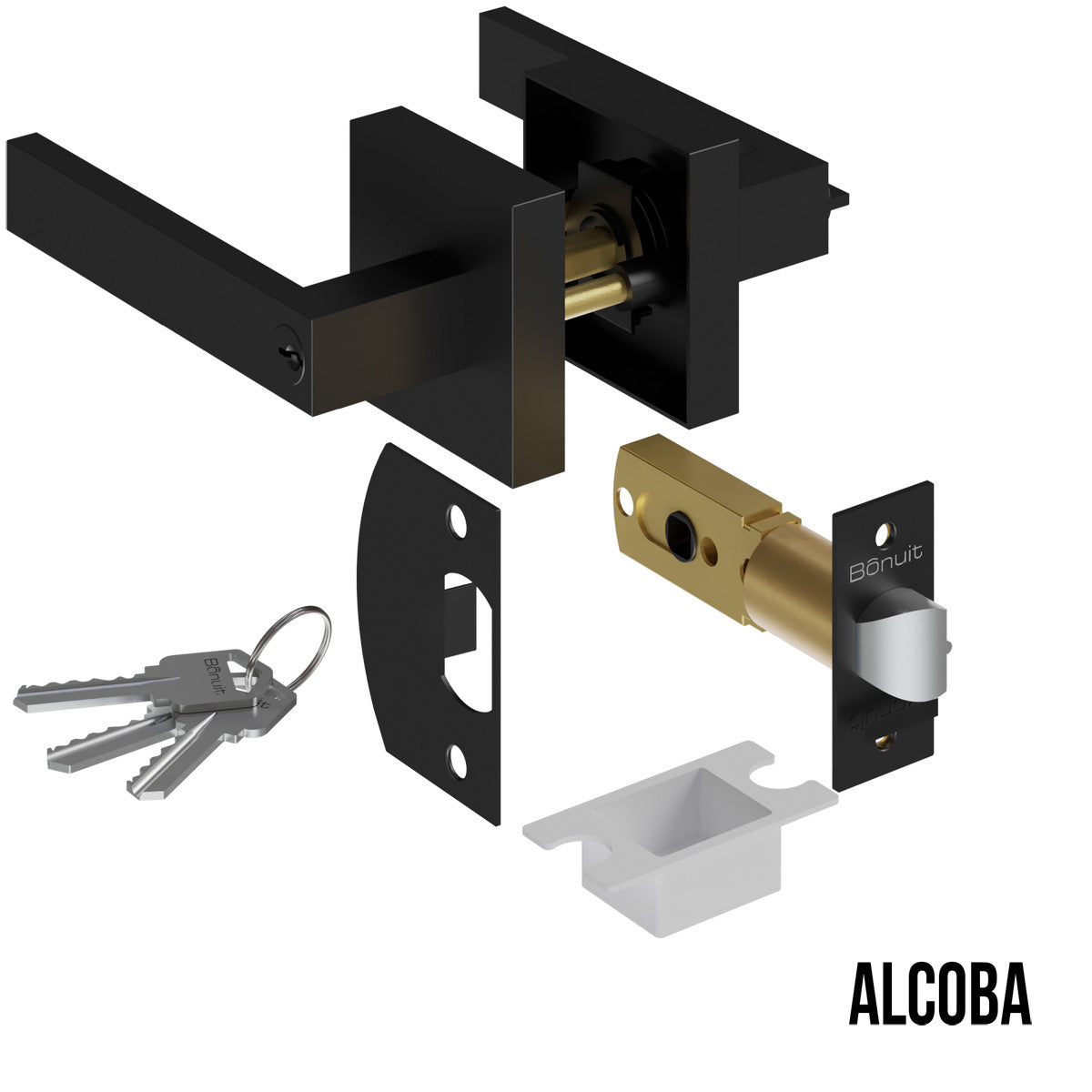 Cerradura chapa tubular premium palanca escudo cuadrado para puerta de paso