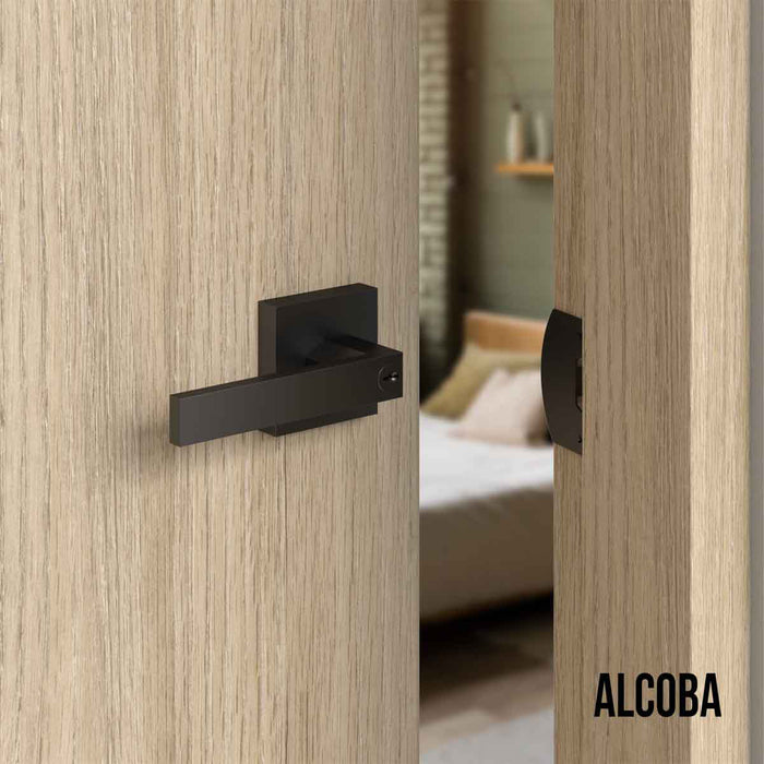 Cerradura chapa tubular premium palanca escudo cuadrado para puerta de paso