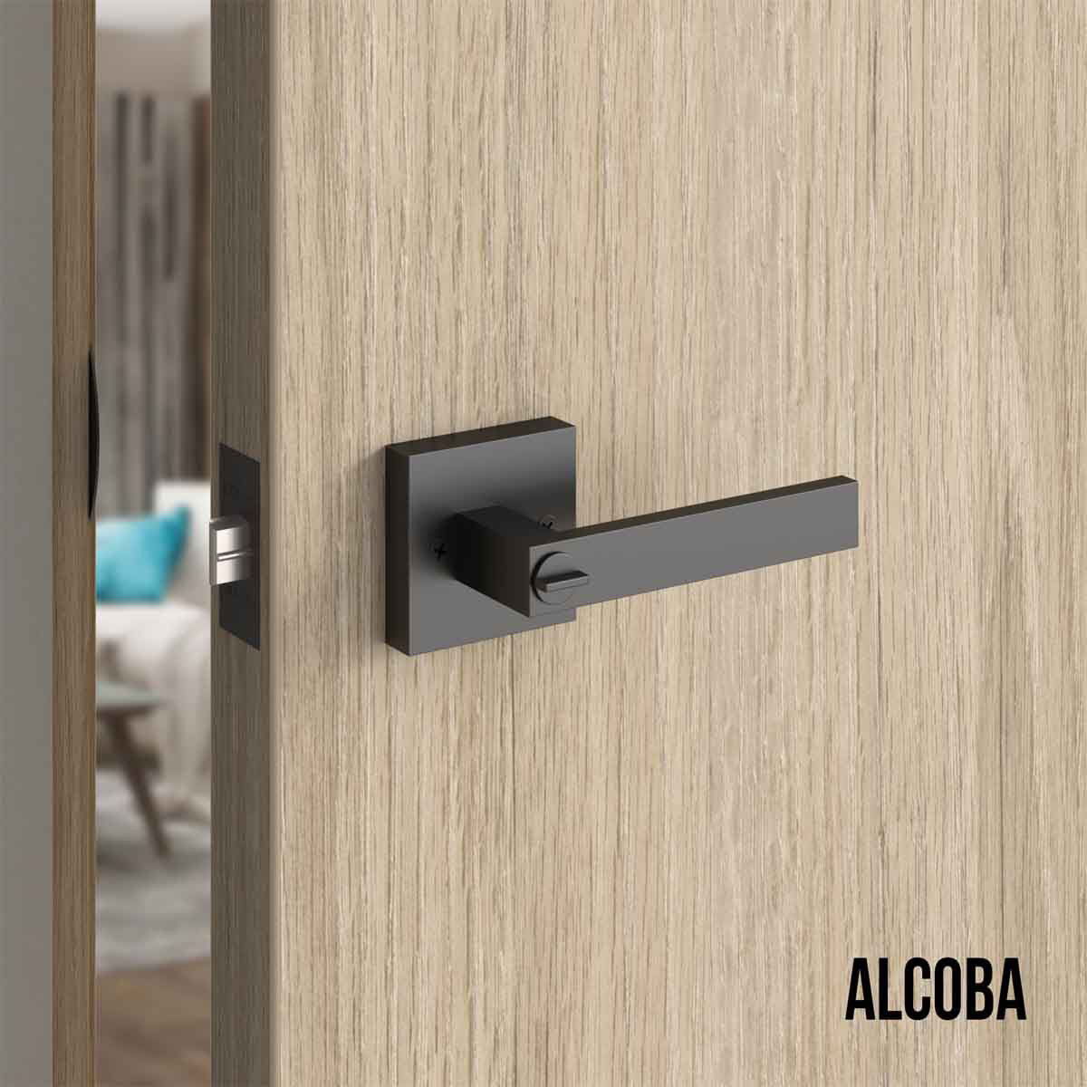 Cerradura chapa tubular premium palanca escudo cuadrado para puerta de paso