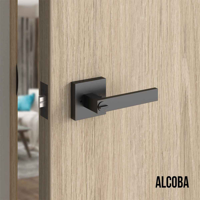 Cerradura chapa tubular premium palanca escudo cuadrado para puerta de paso