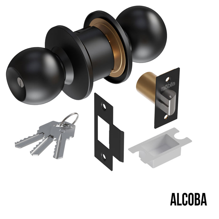 Cerradura chapa pomo estándar cilíndrica puerta de paso