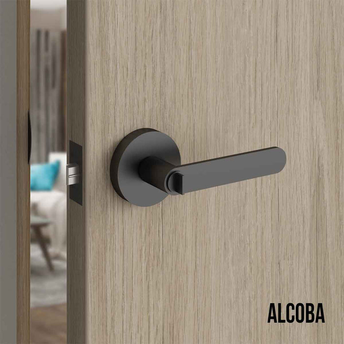 Cerradura chapa tubular premium palanca escudo redondo para puerta de paso