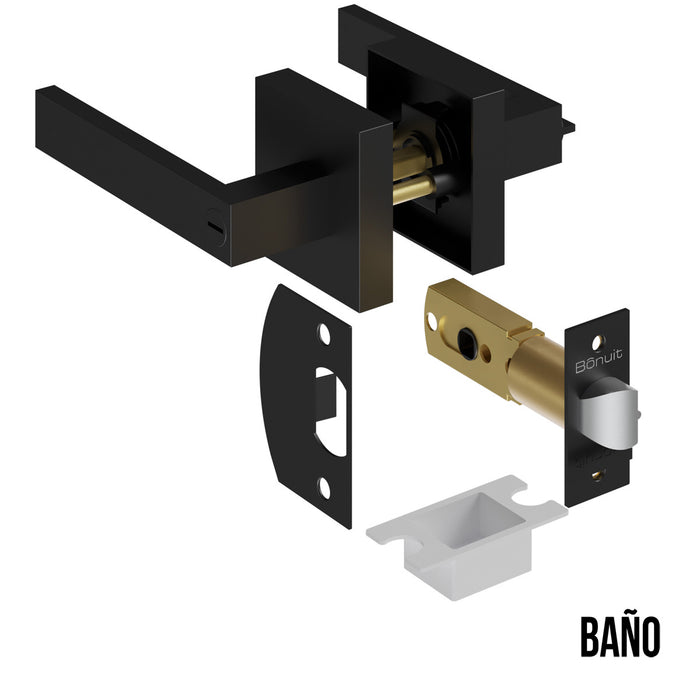 Cerradura chapa tubular premium palanca escudo cuadrado para puerta de paso
