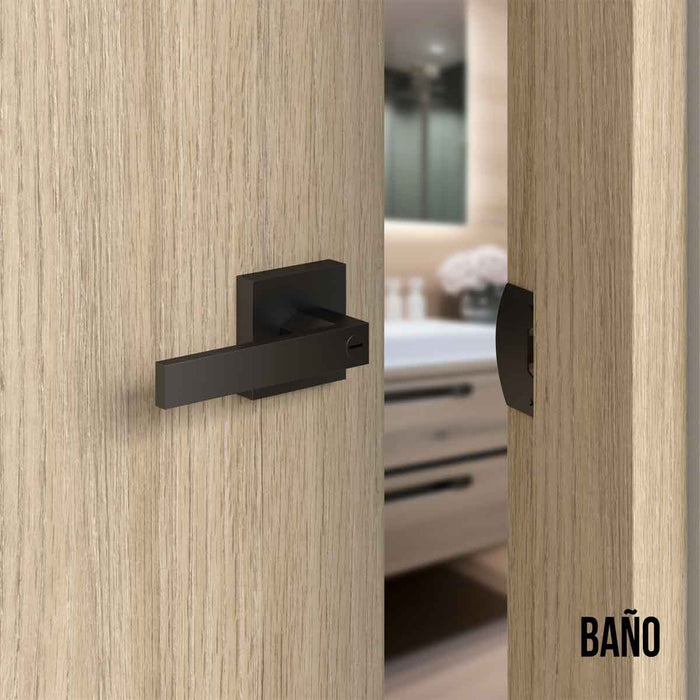 Cerradura chapa tubular premium palanca escudo cuadrado para puerta de paso