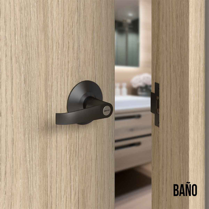 Cerradura chapa palanca estándar cilíndrica para puerta de paso