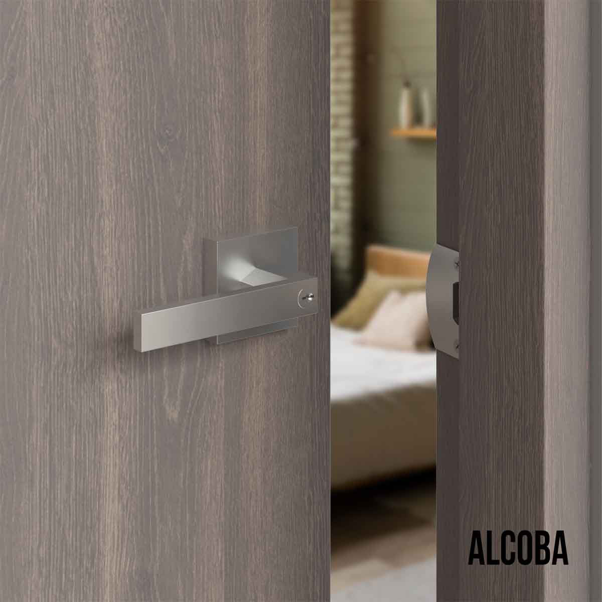 Cerradura chapa tubular premium palanca escudo cuadrado para puerta de paso