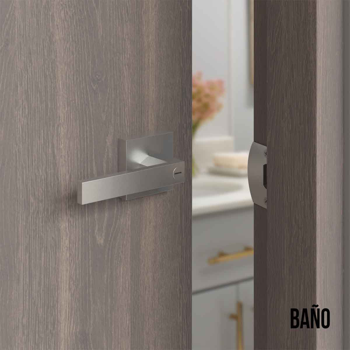 Cerradura chapa tubular premium palanca escudo cuadrado para puerta de paso