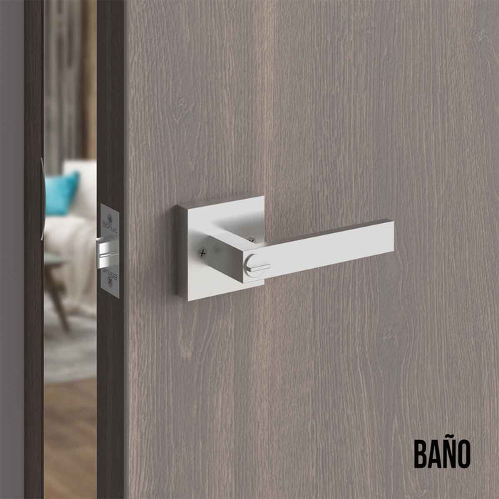 Cerradura chapa tubular premium palanca escudo cuadrado para puerta de paso