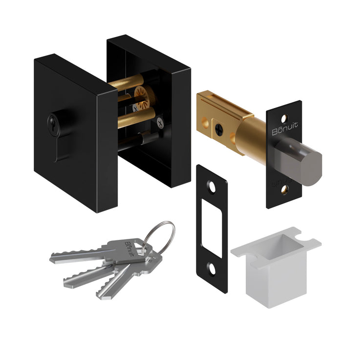Cerrojo tubular premium escudo cuadrado puerta principal llave-mariposa