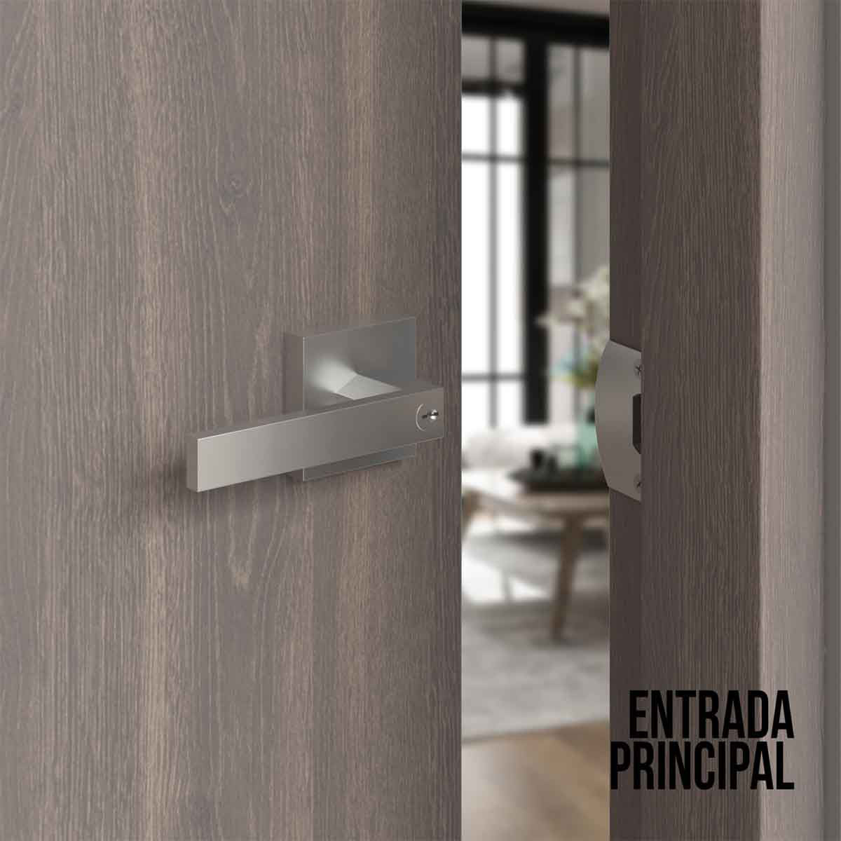 Cerradura chapa tubular premium palanca escudo cuadrado para puerta de paso
