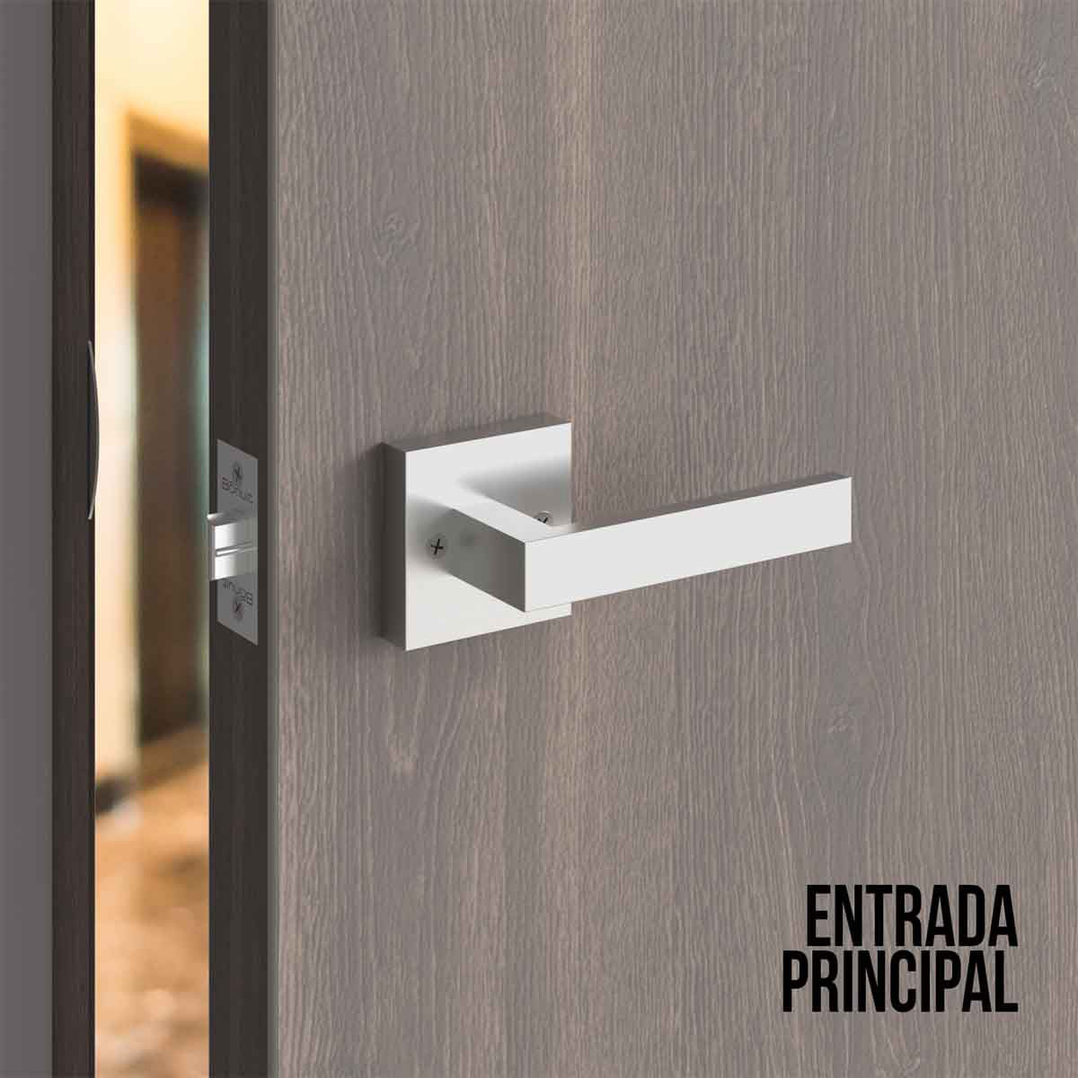 Cerradura chapa tubular premium palanca escudo cuadrado para puerta de paso
